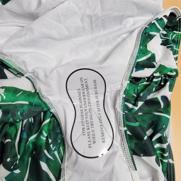 Women Green V Neck One Piece Tummy Control Ruched Swimwear size X-Large NEW - Picture 10 of 11